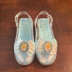 Disney Store Cinderella Princess Kids Play Shoes Slippers Clear Jelly Slingbacks